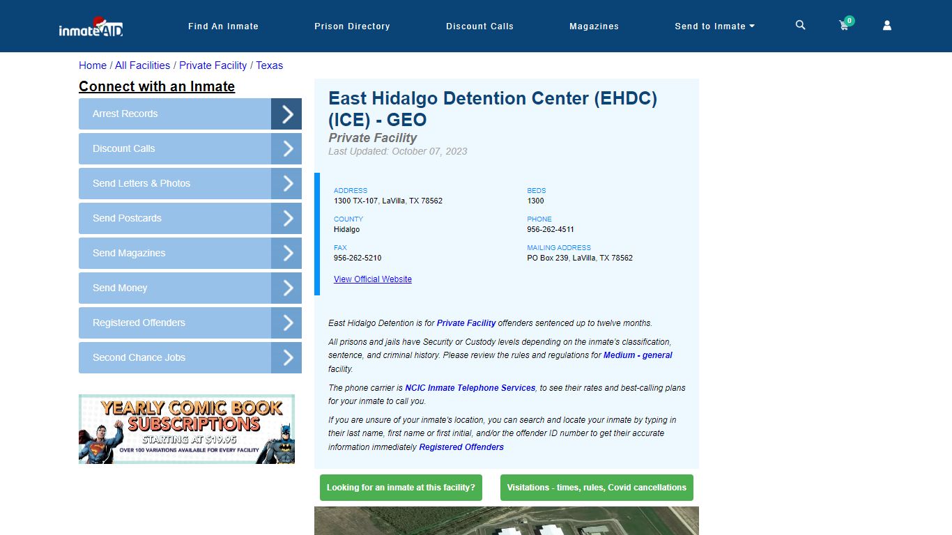 East Hidalgo Detention Center (EHDC)(ICE) - GEO - Inmate Search ...